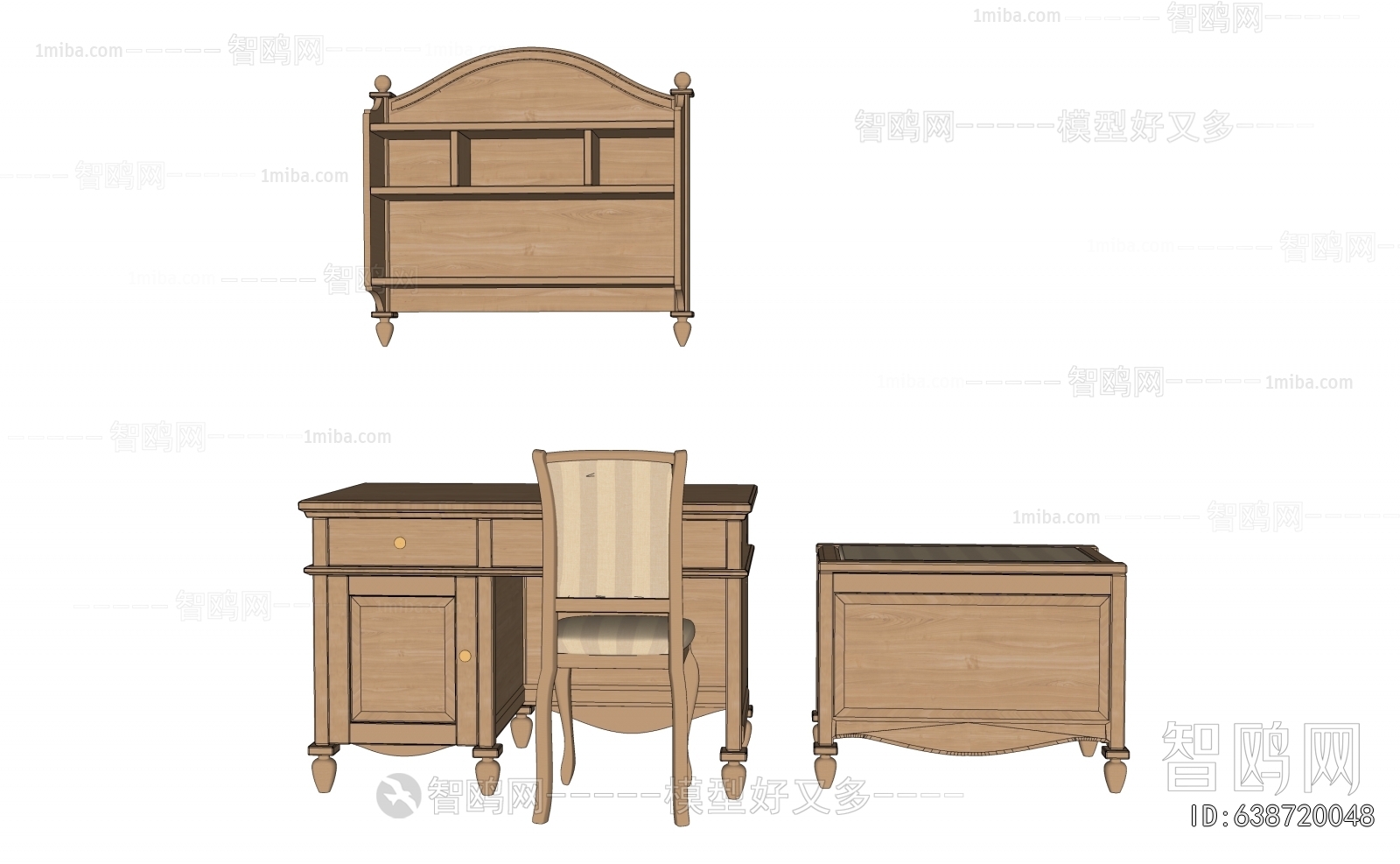 European Style Computer Desk And Chair