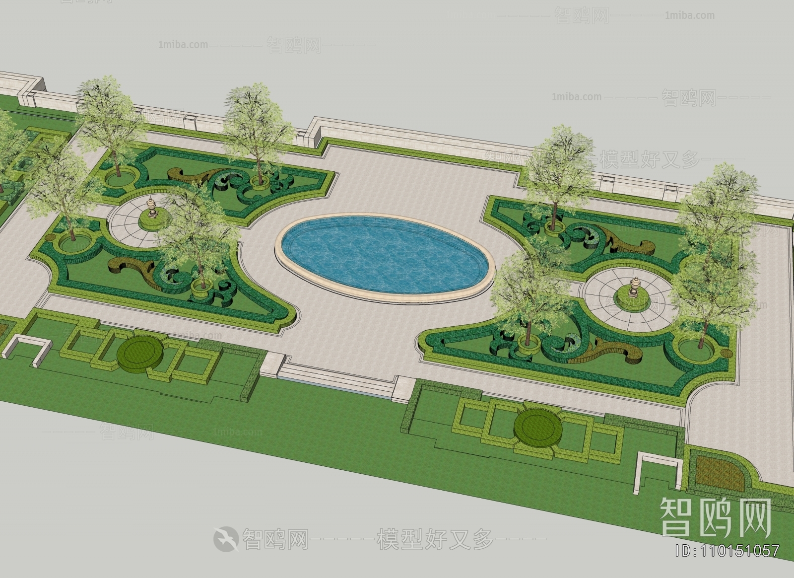 European Style Courtyard/landscape