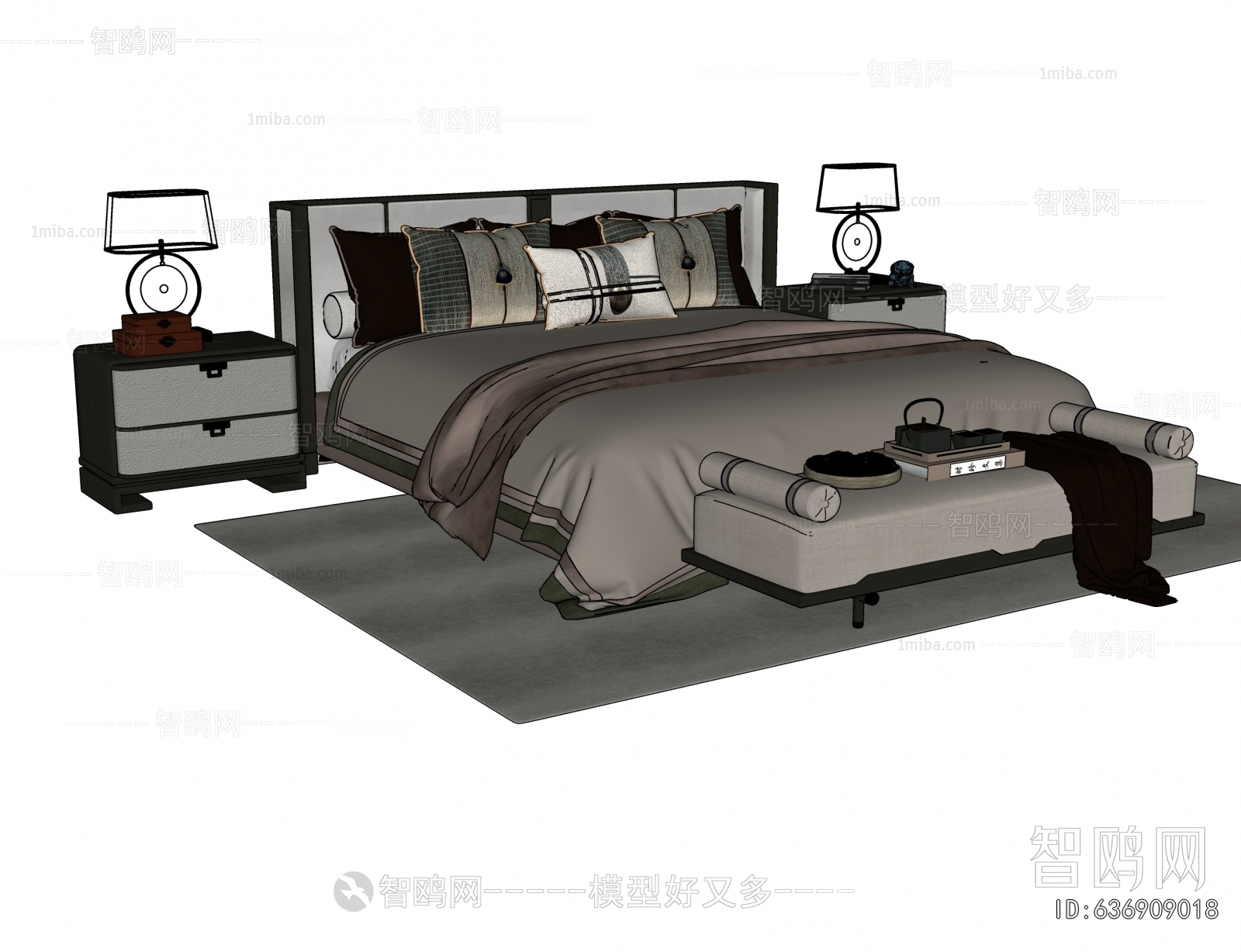 New Chinese Style Double Bed