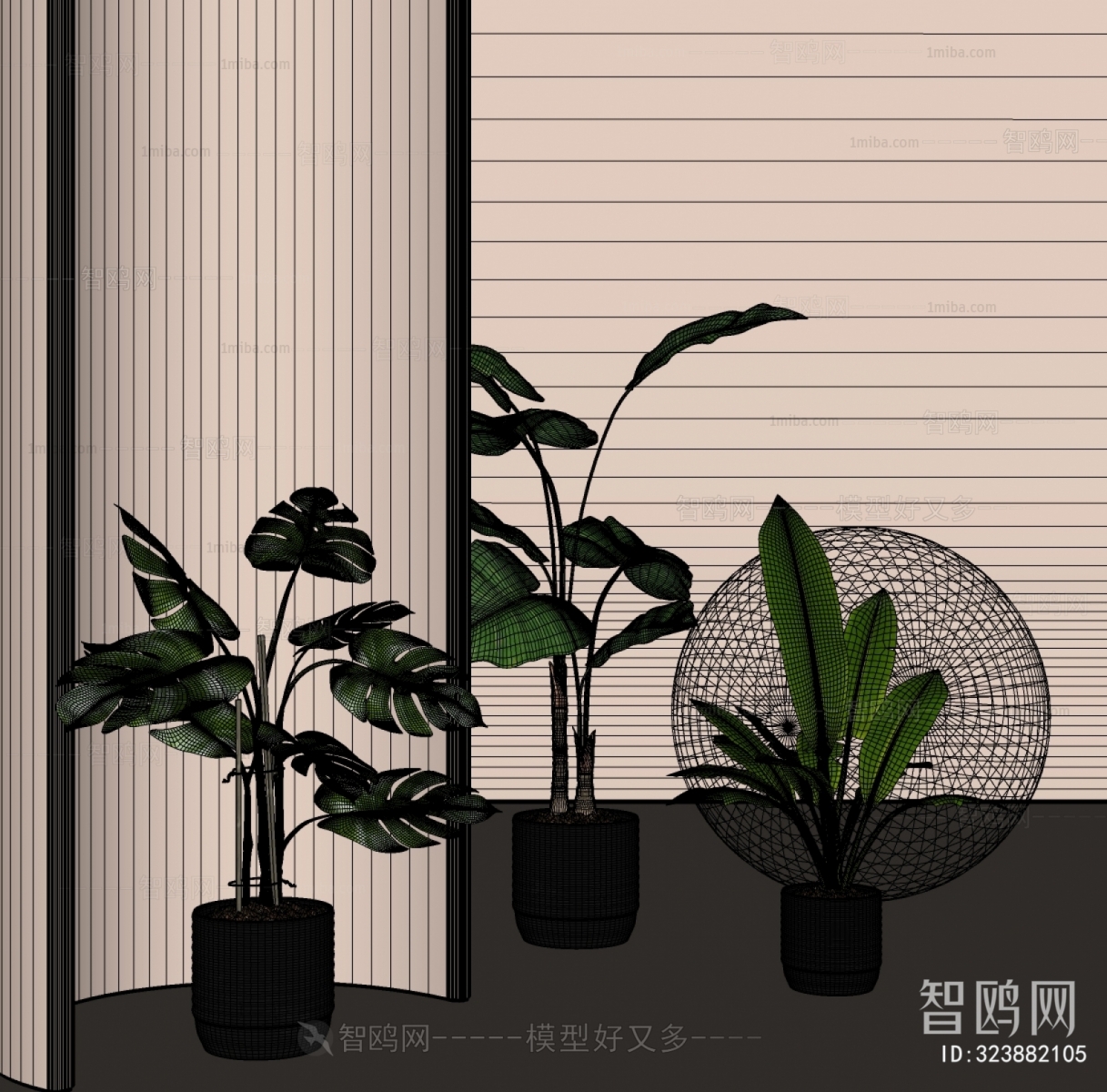 Modern Ground Green Plant Potted Plants