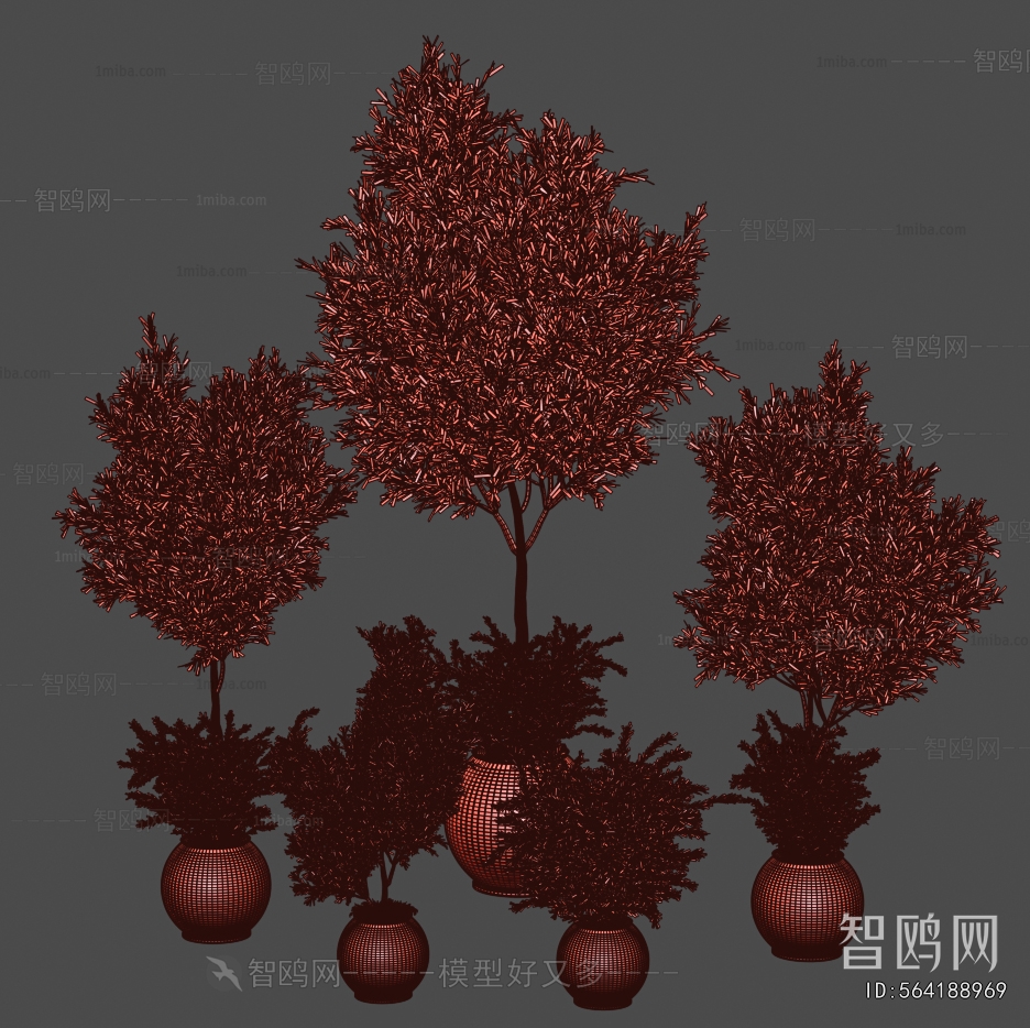 Modern Ground Green Plant Potted Plants