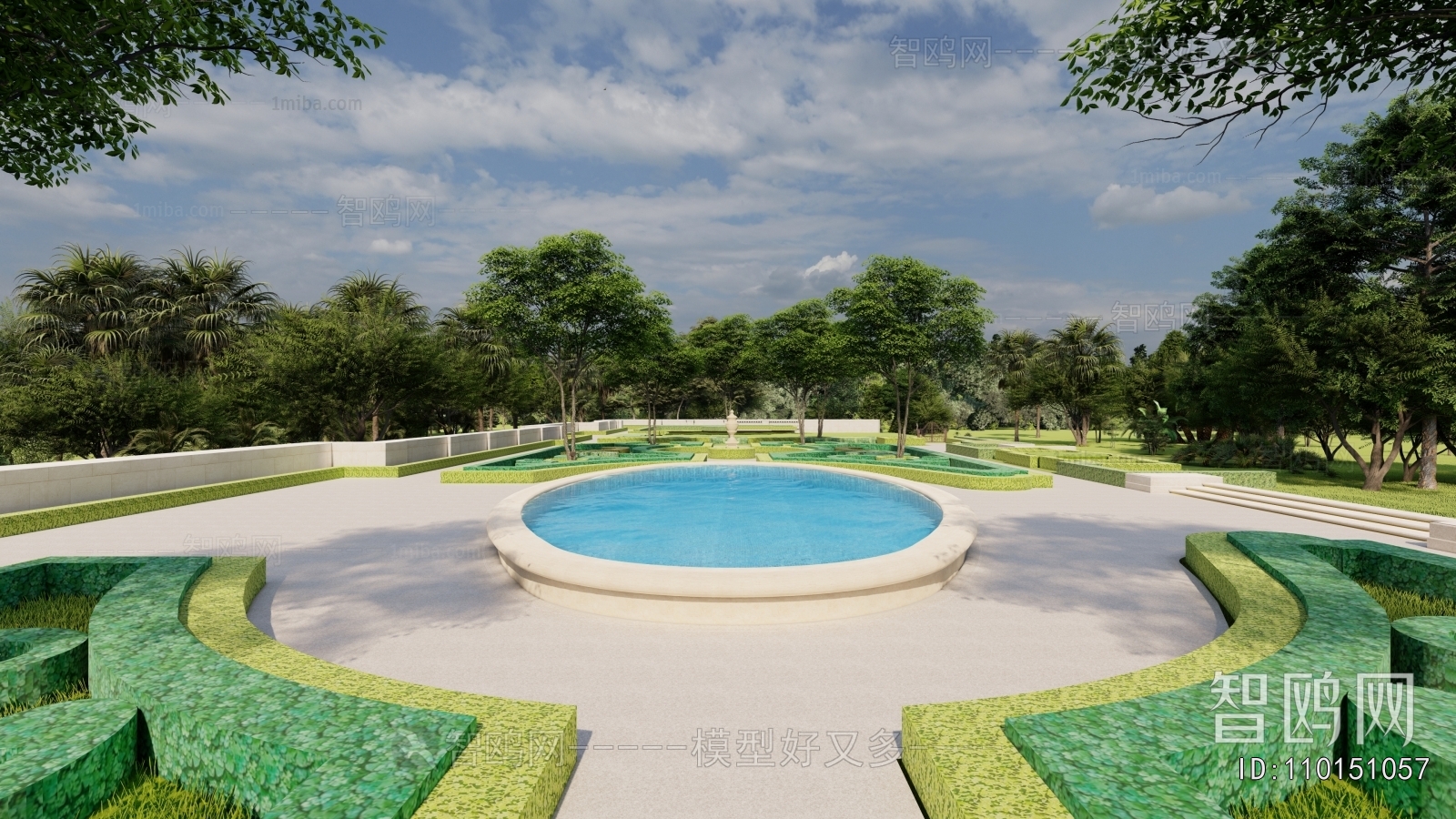 European Style Courtyard/landscape