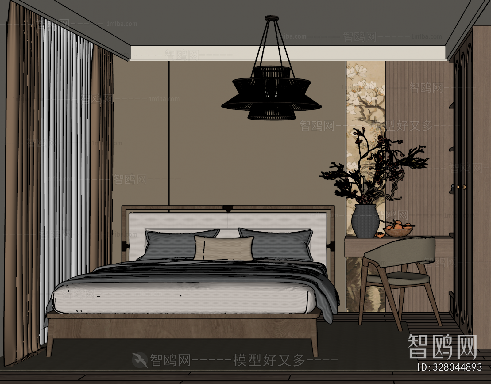 New Chinese Style Bedroom