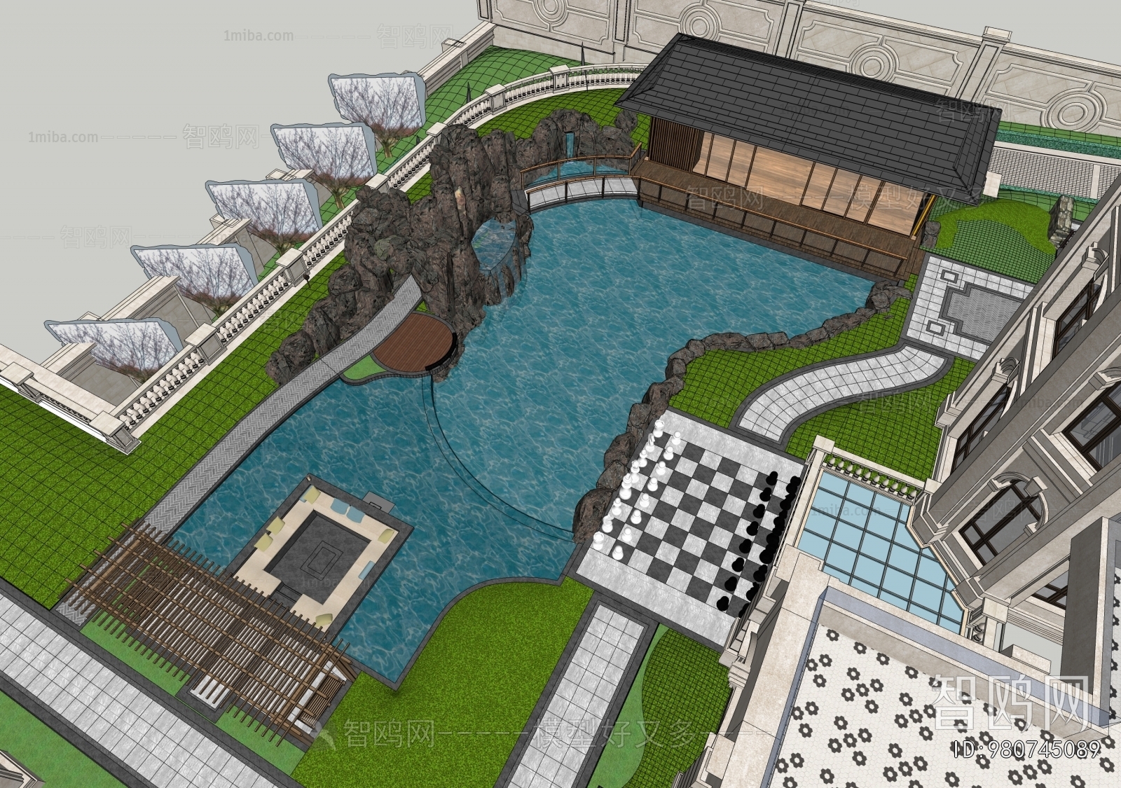 European Style Courtyard/landscape