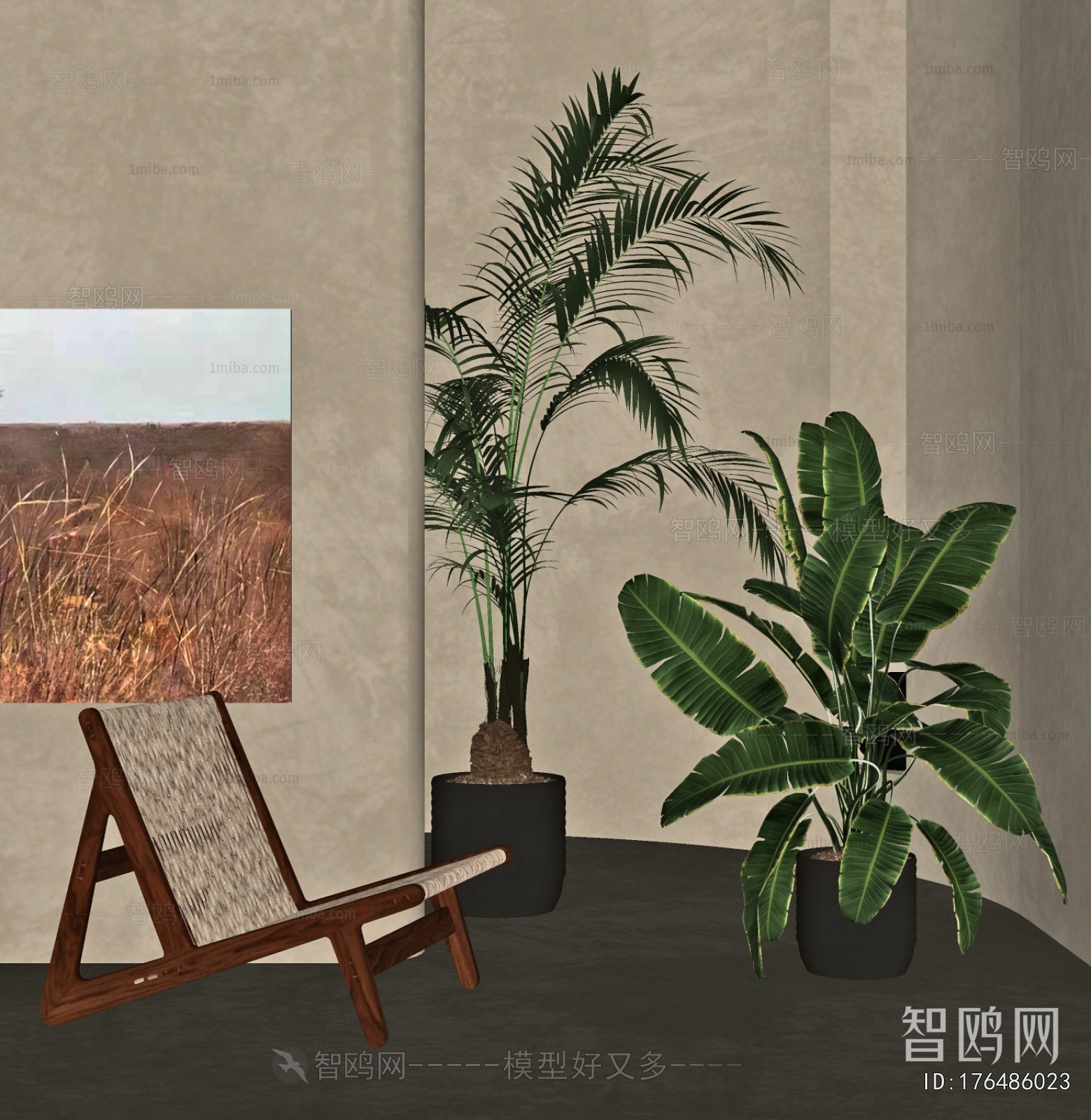 Modern Ground Green Plant Potted Plants