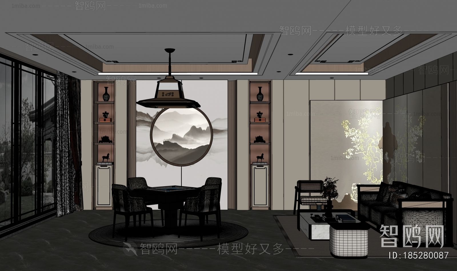 New Chinese Style Chess And Card Room