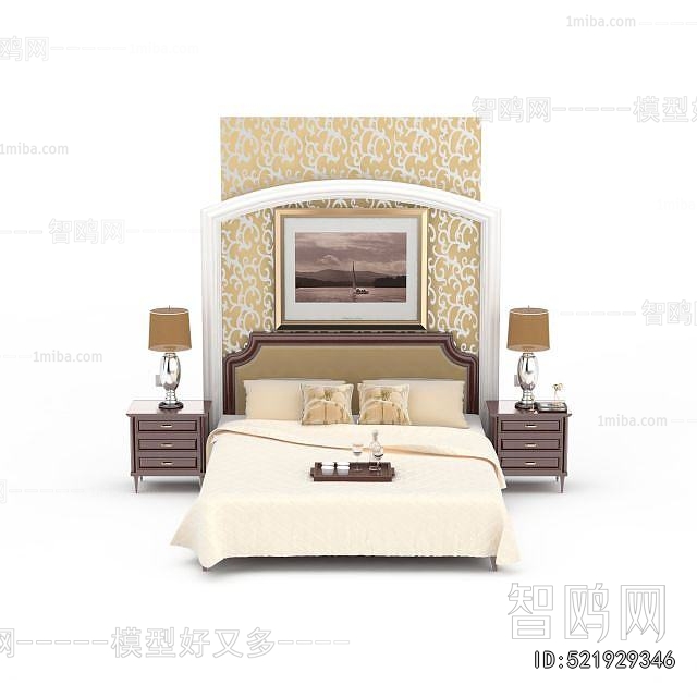 Simple European Style Double Bed