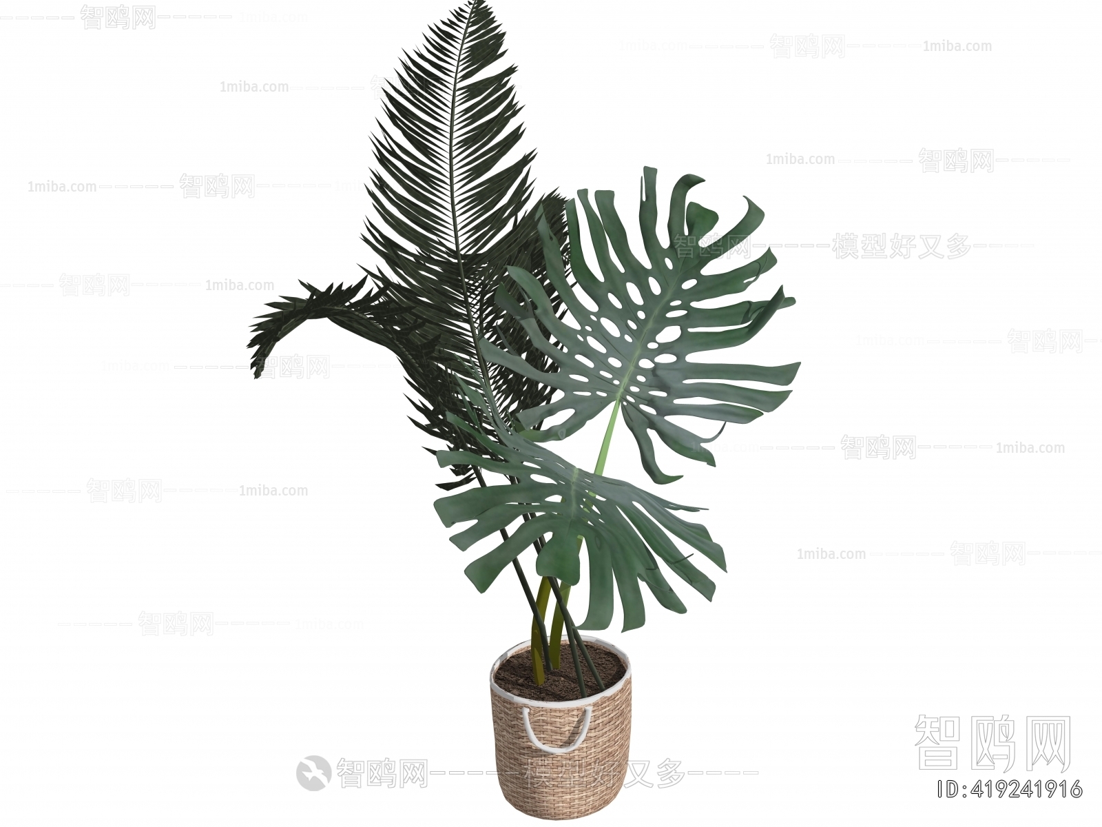 Modern Ground Green Plant Potted Plants