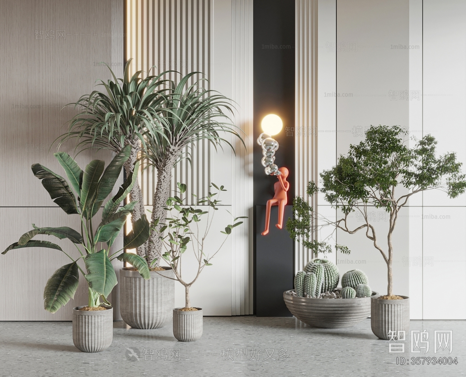 Modern Ground Green Plant Potted Plants