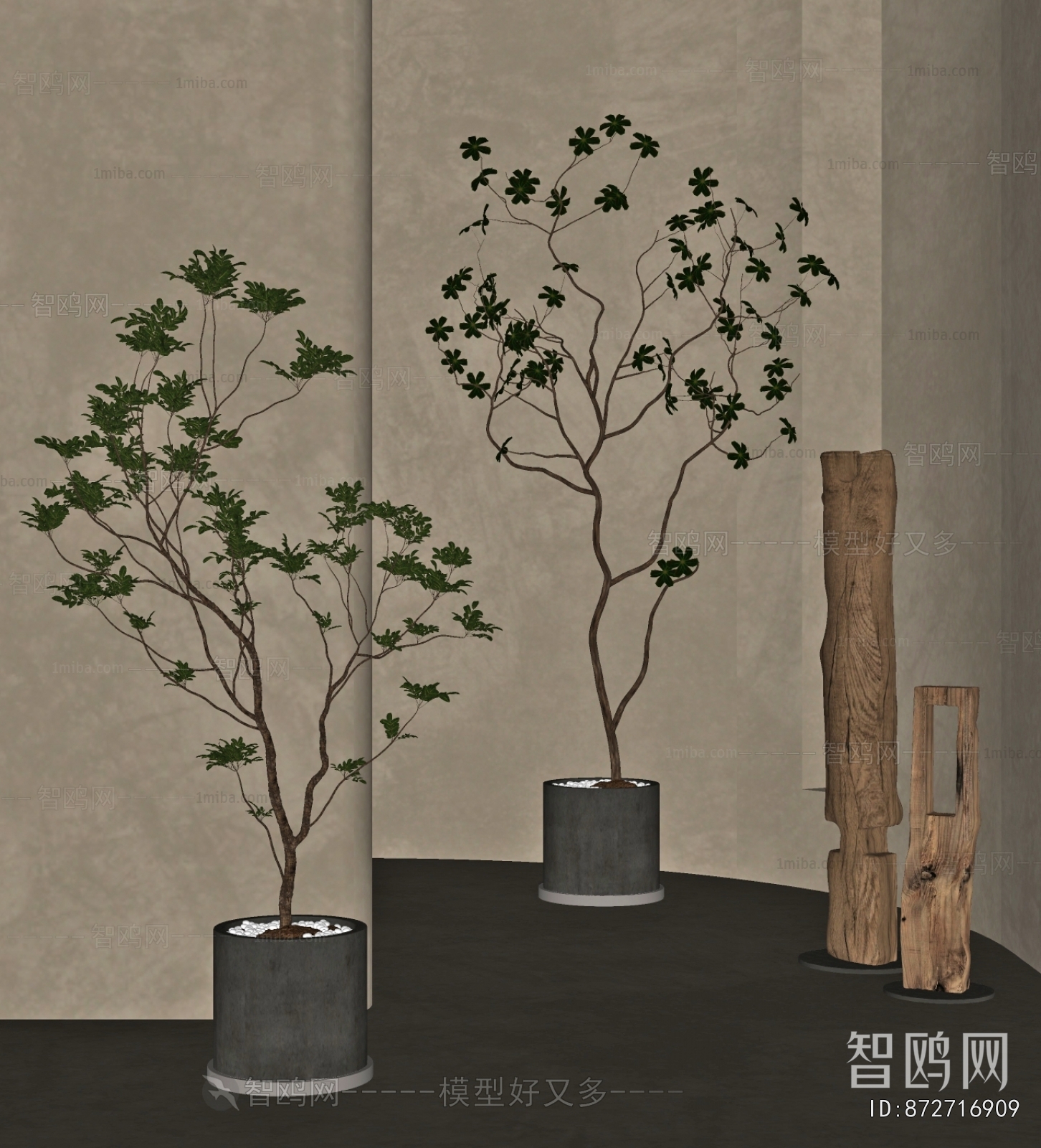 Modern Ground Green Plant Potted Plants