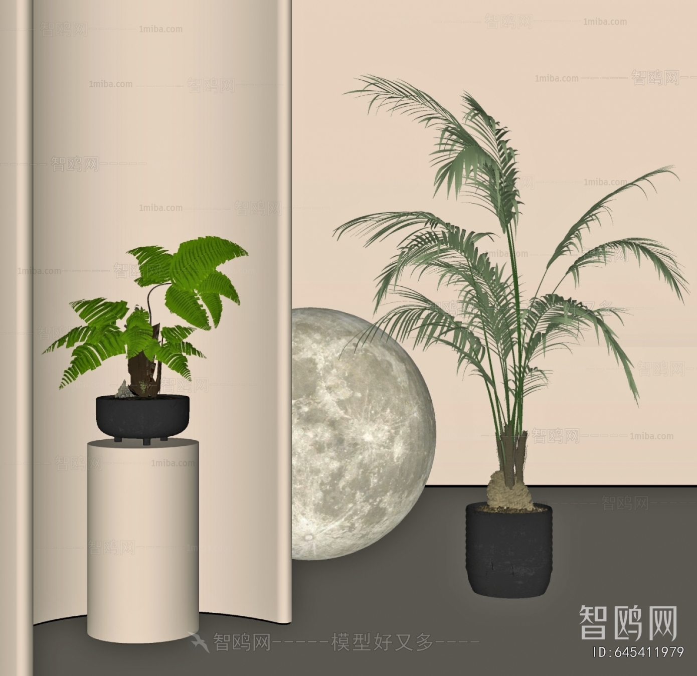 Modern Ground Green Plant Potted Plants