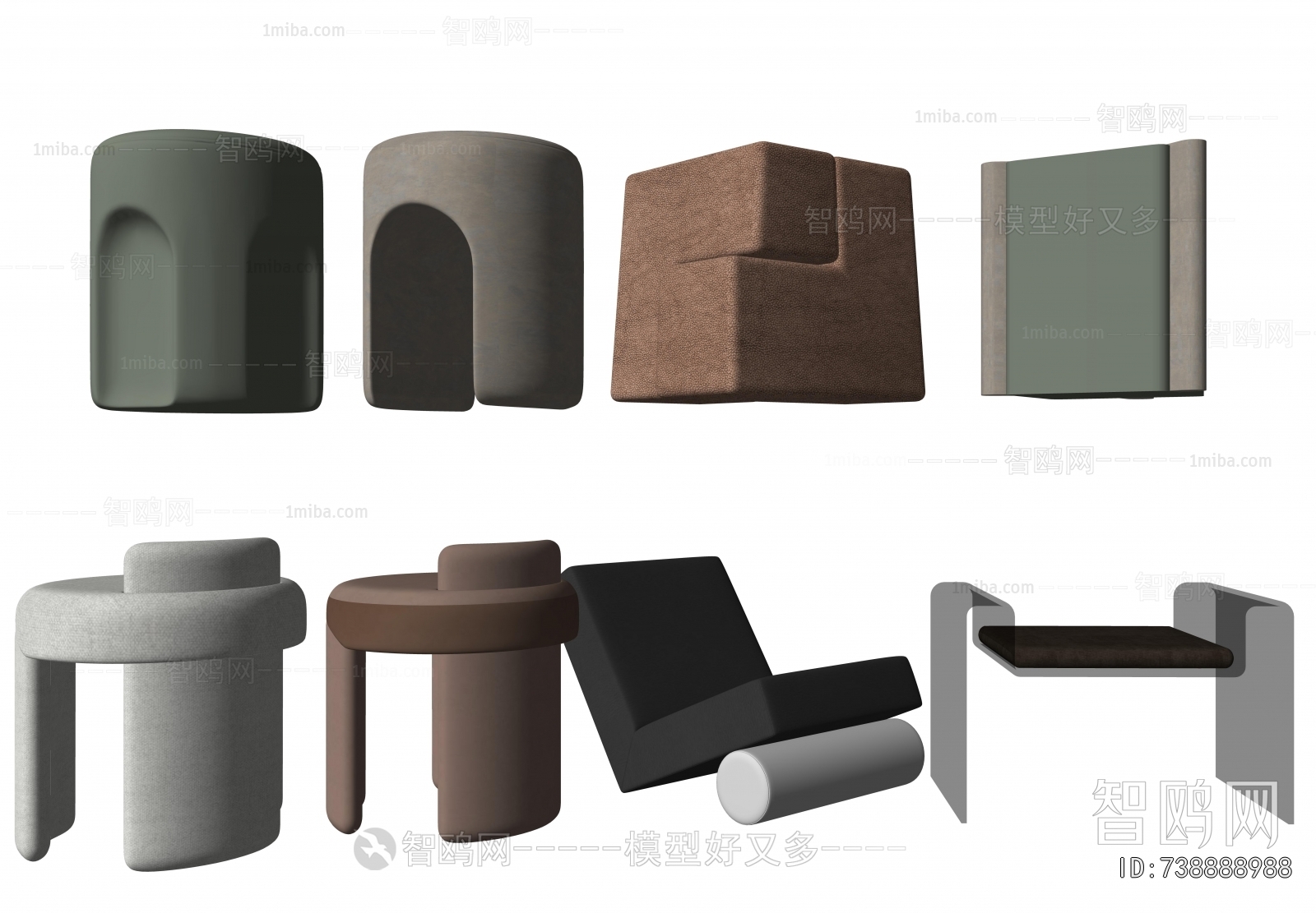 New Chinese Style Sofa Stool