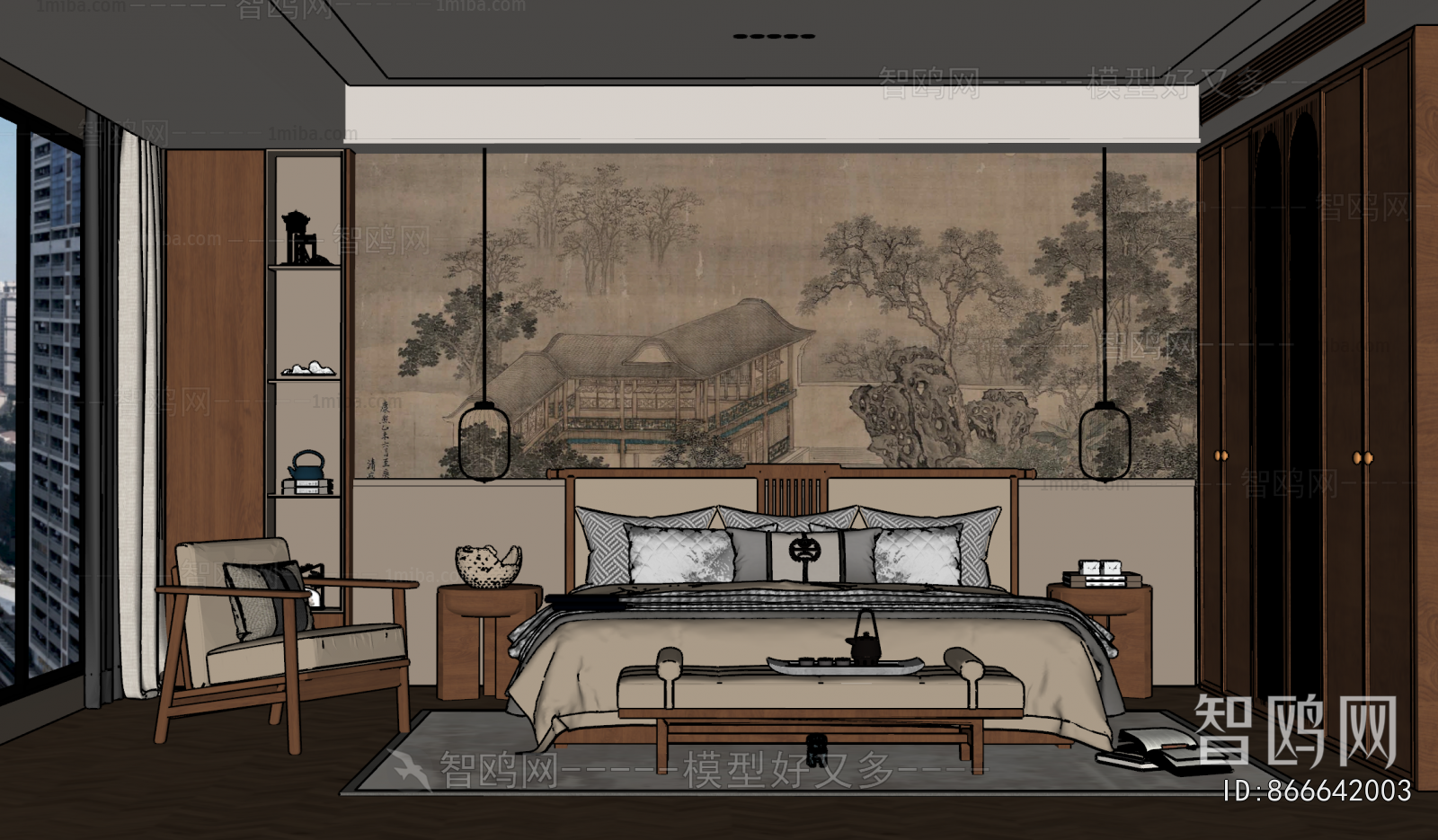 New Chinese Style Bedroom