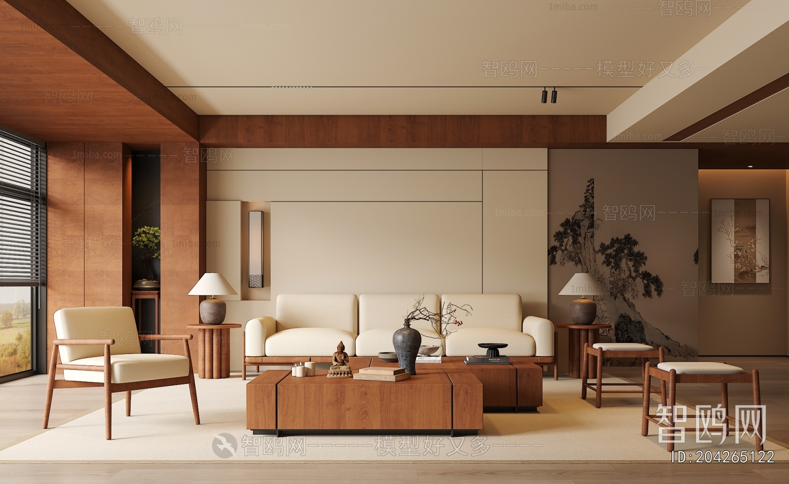 New Chinese Style A Living Room