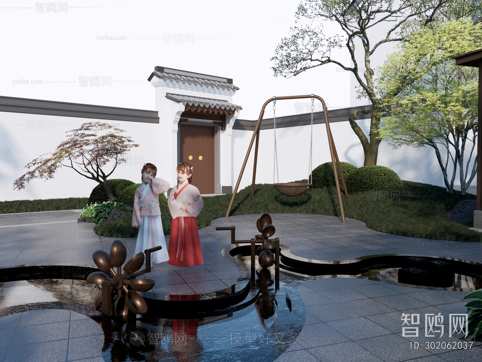 New Chinese Style Park Landscape