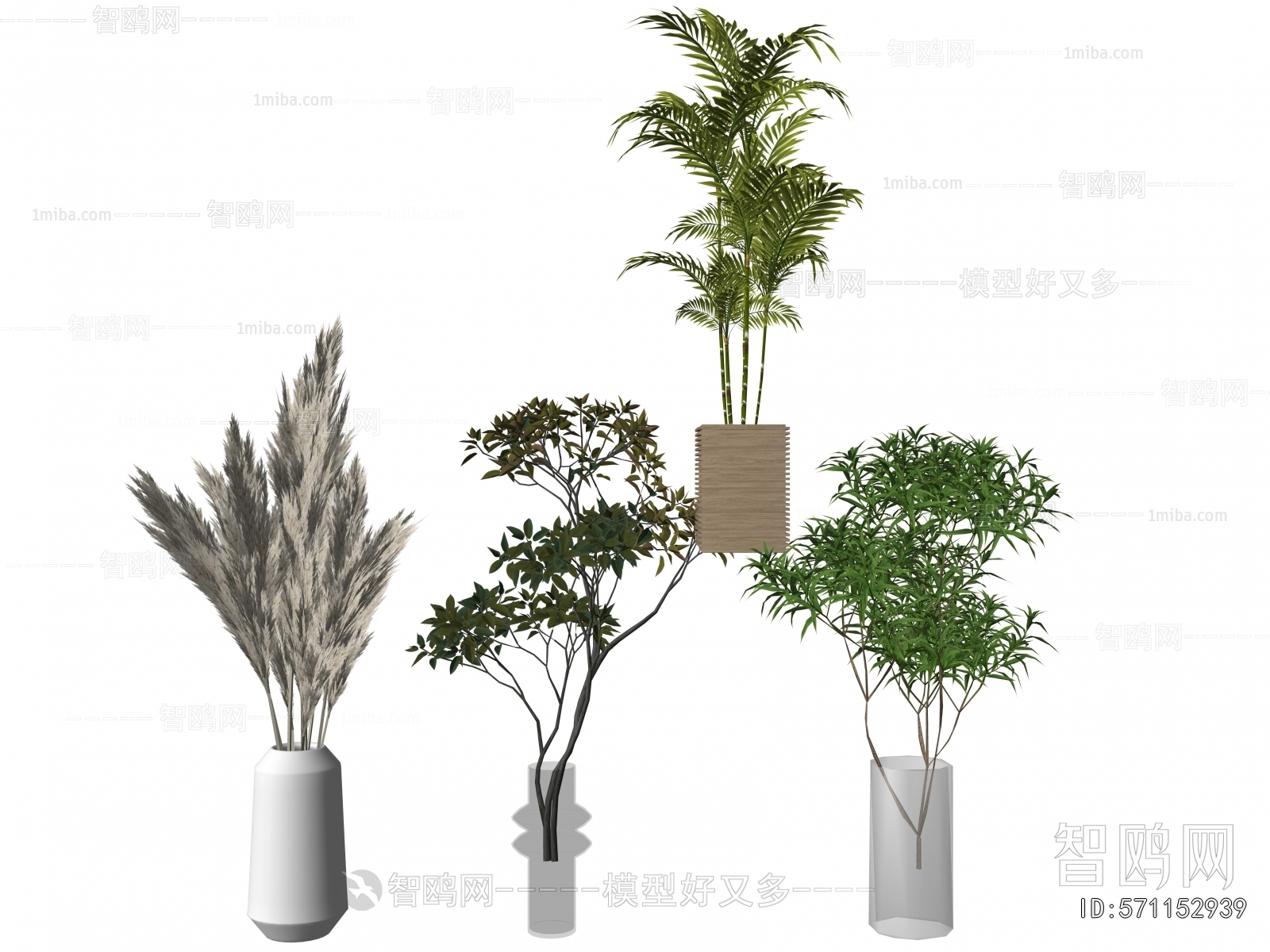 Modern Ground Green Plant Potted Plants