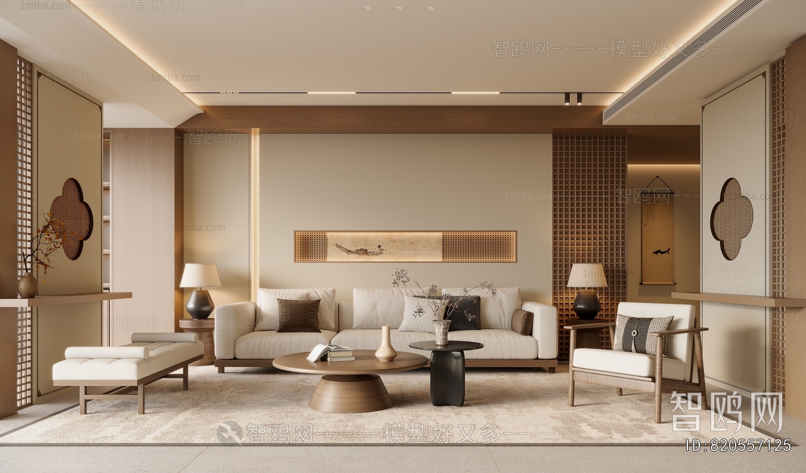 New Chinese Style A Living Room