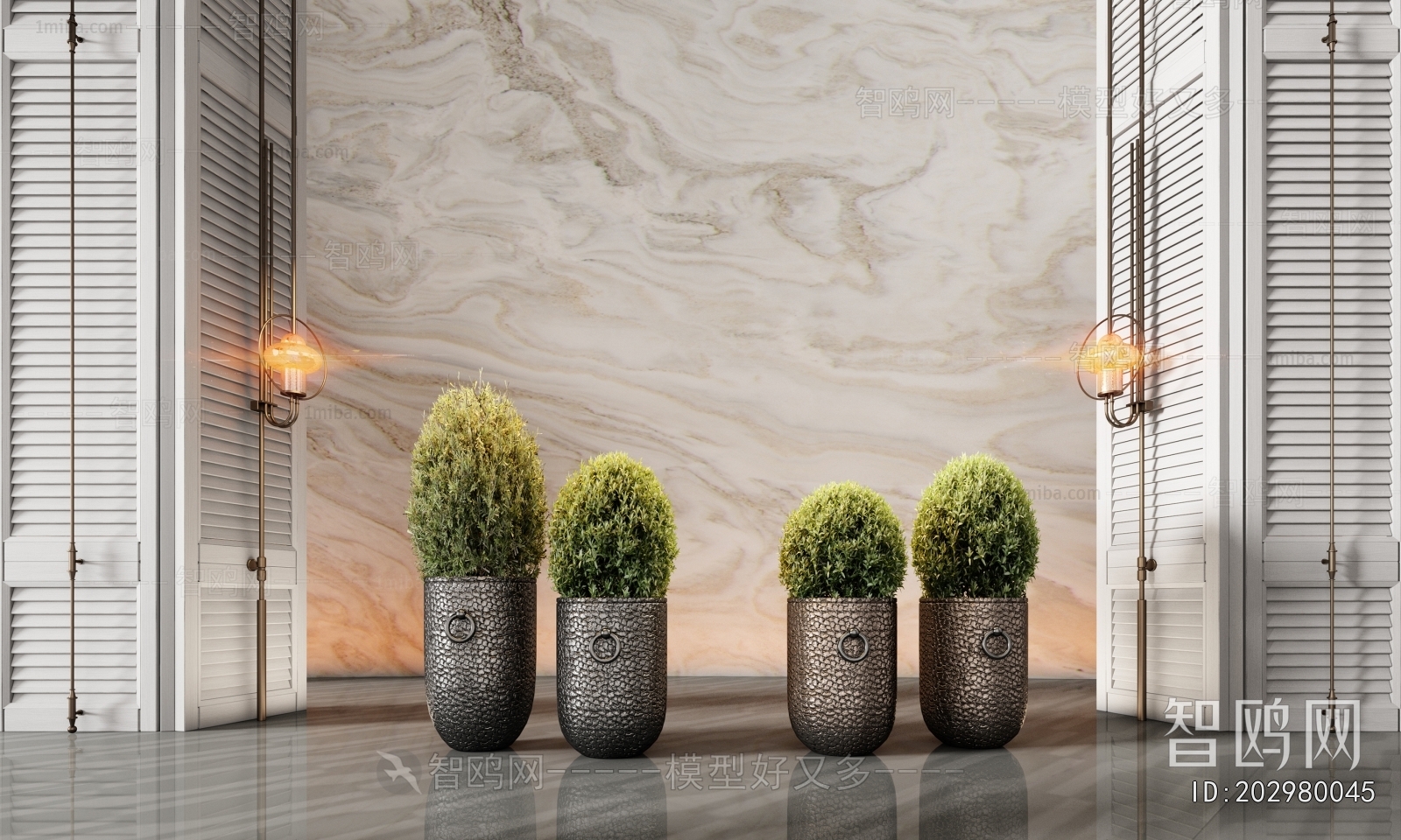 Modern Ground Green Plant Potted Plants