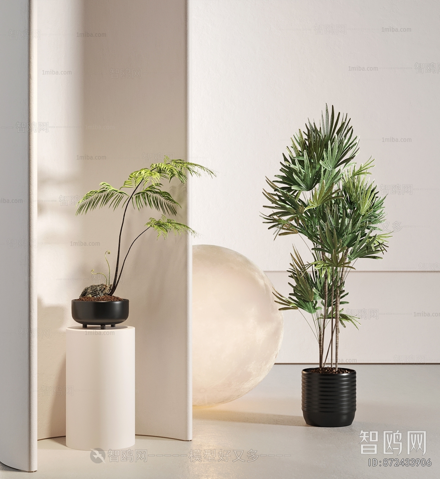 Modern Potted Green Plant