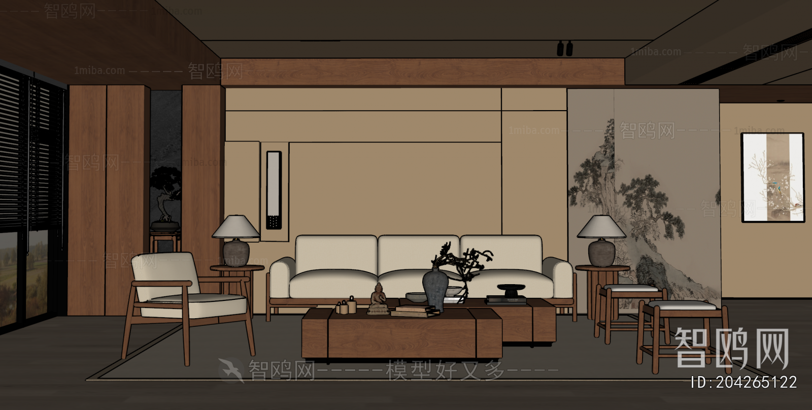 New Chinese Style A Living Room