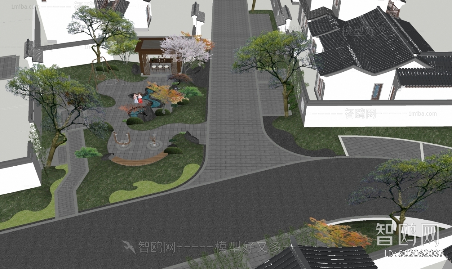 New Chinese Style Park Landscape
