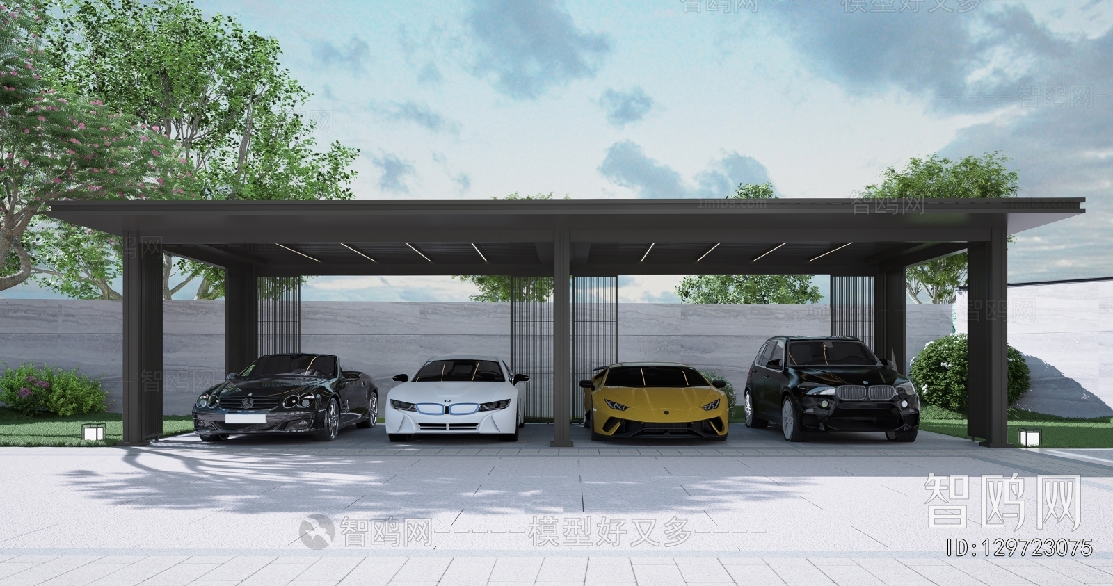 Modern Outdoor Parking Lot