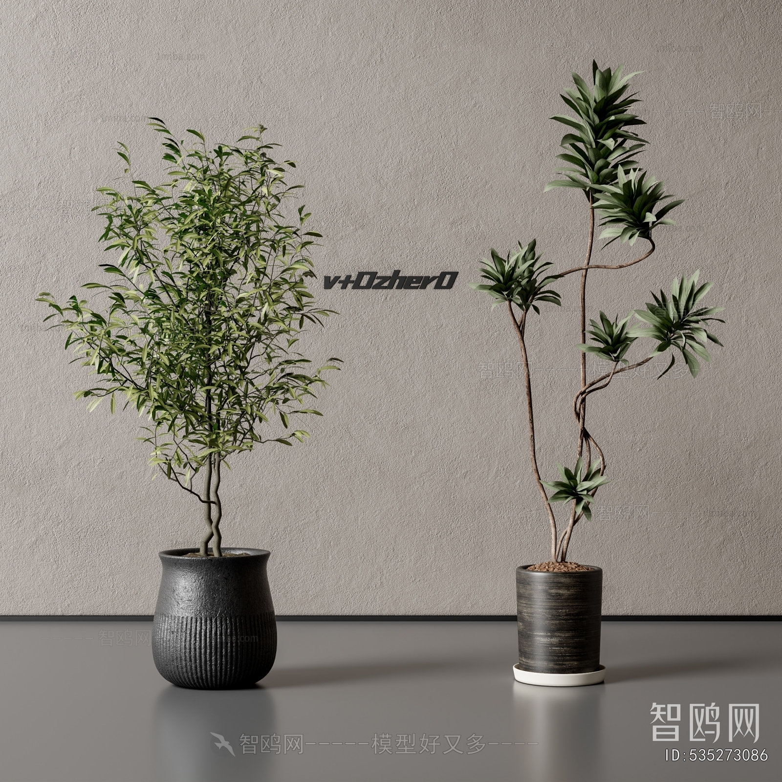 Modern Ground Green Plant Potted Plants
