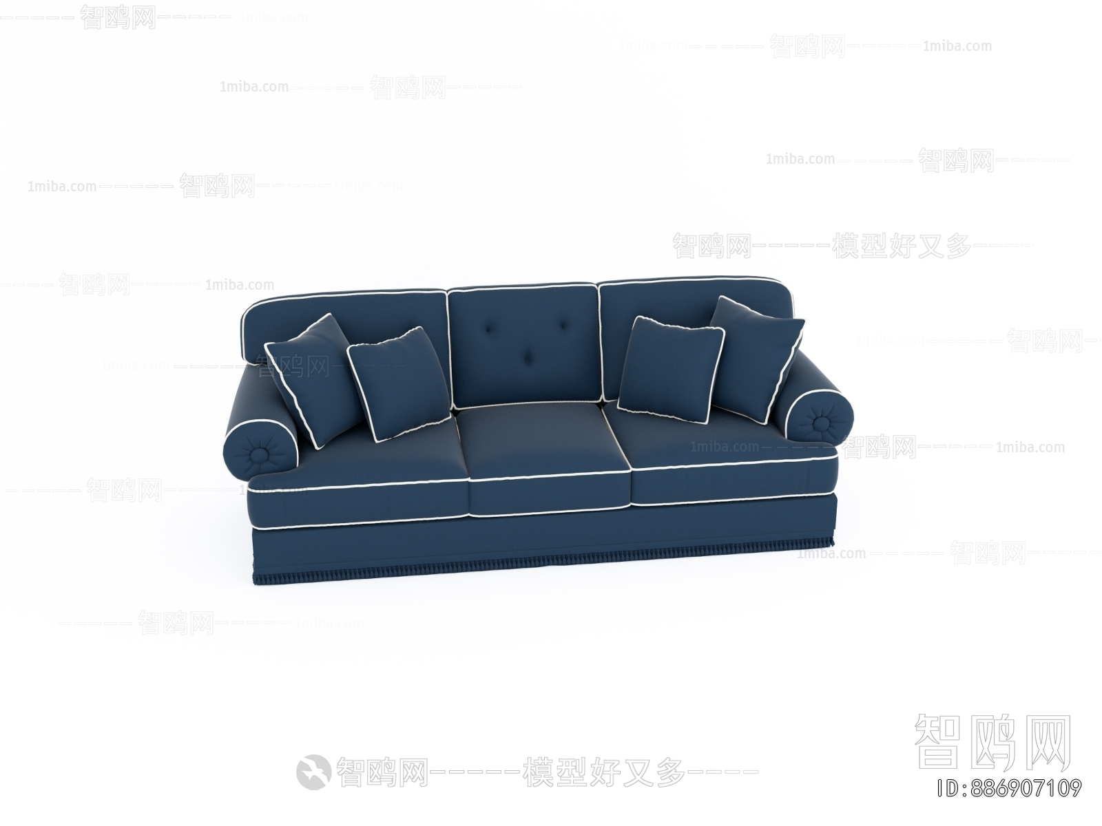 Simple European Style Three-seat Sofa