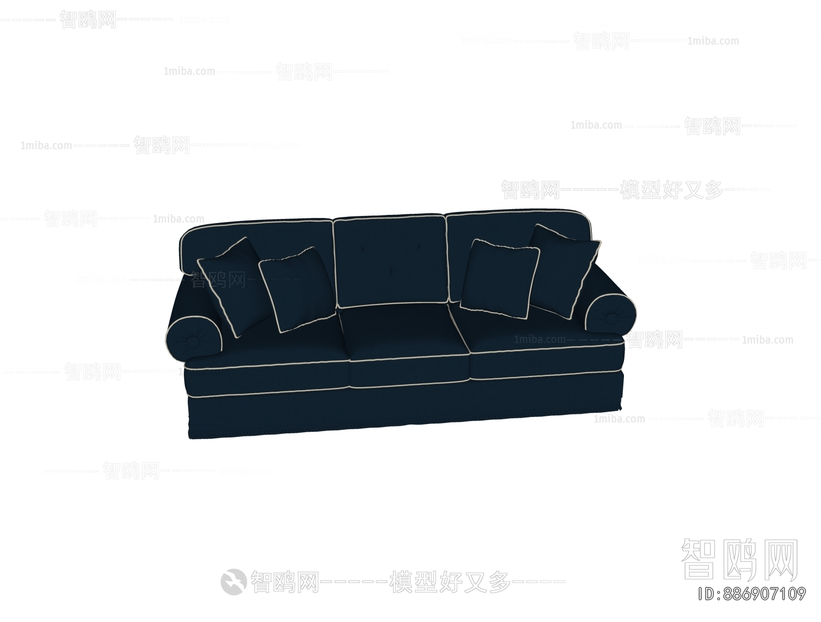 Simple European Style Three-seat Sofa