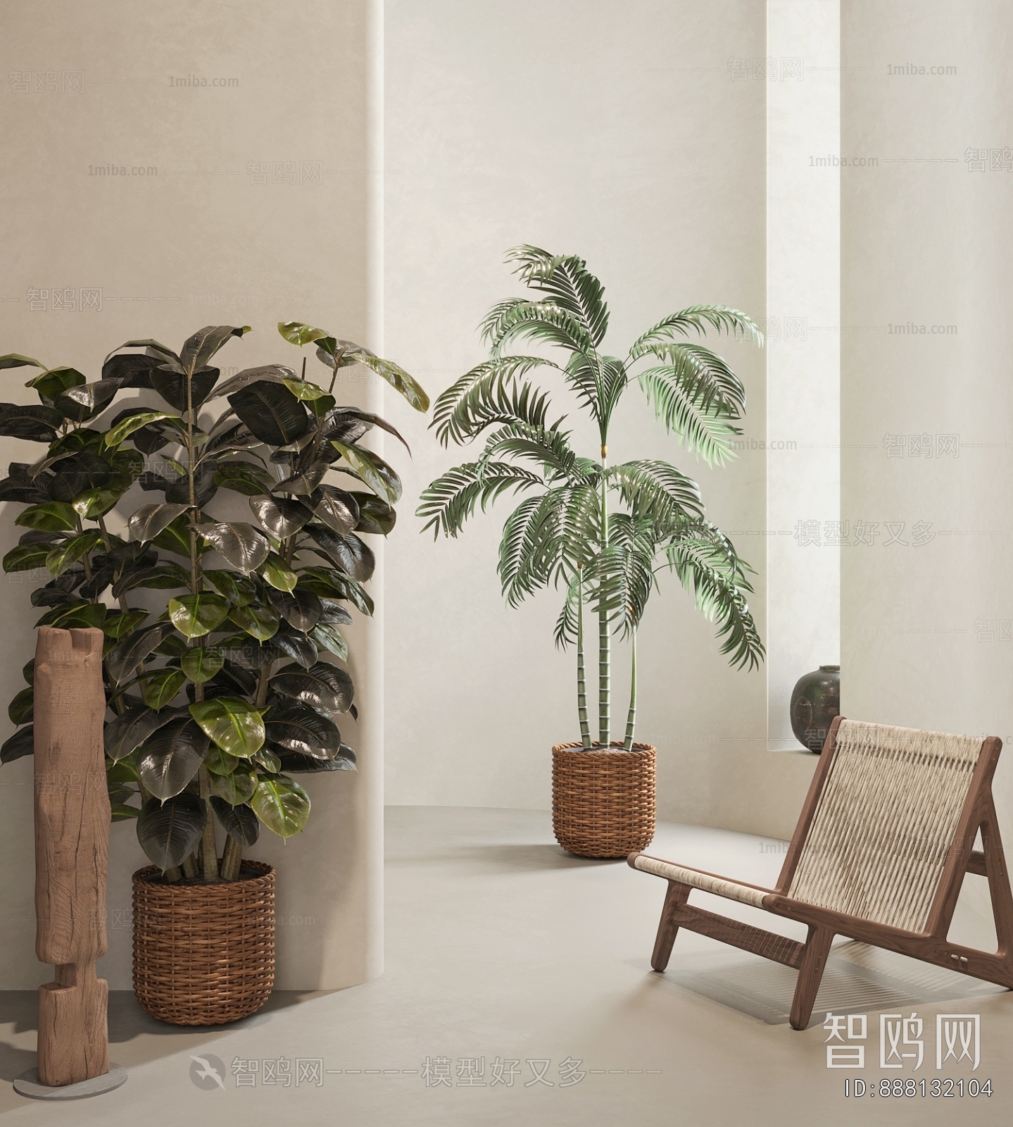 Modern Ground Green Plant Potted Plants