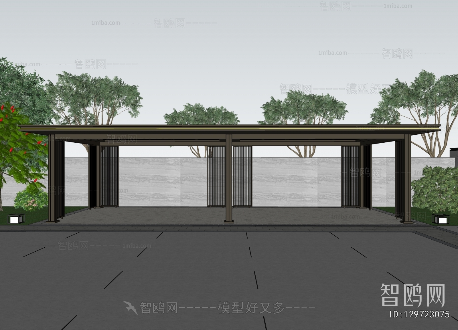 Modern Outdoor Parking Lot