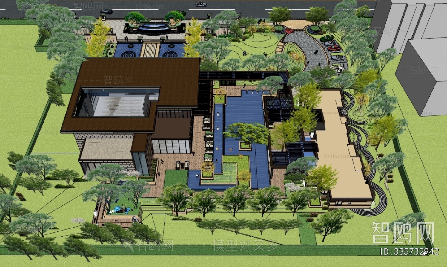 Modern Architectural Bird's-eye View Planning