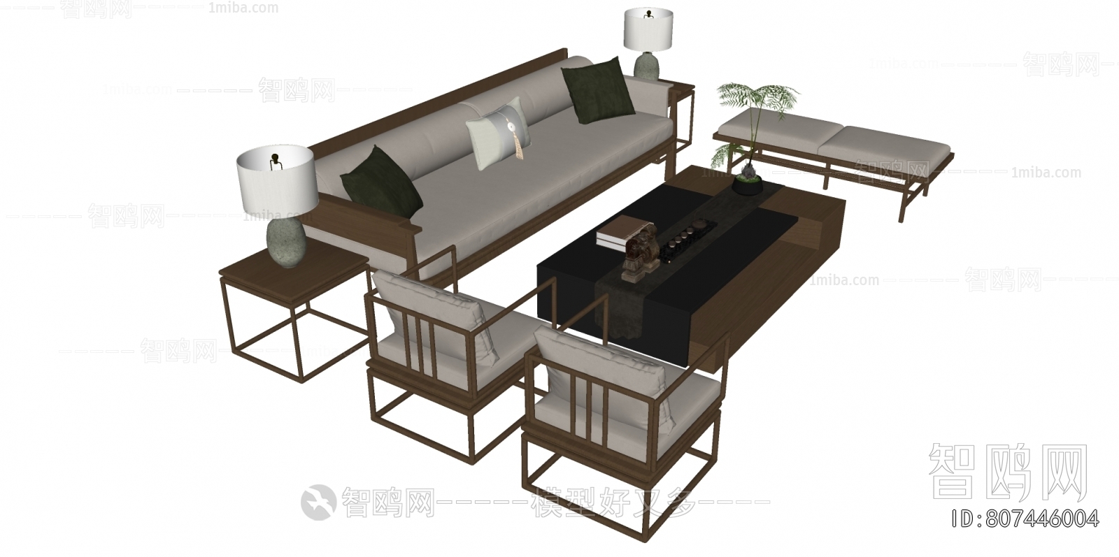 New Chinese Style Sofa Combination