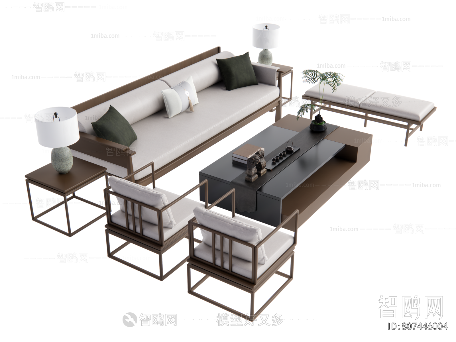 New Chinese Style Sofa Combination