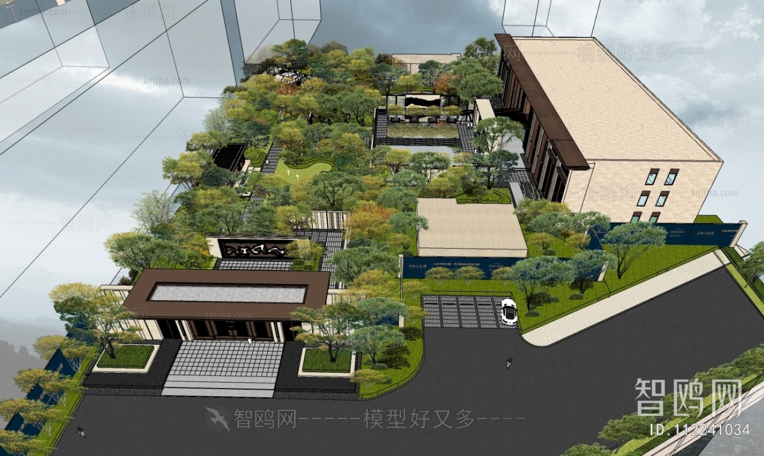 Modern Architectural Bird's-eye View Planning