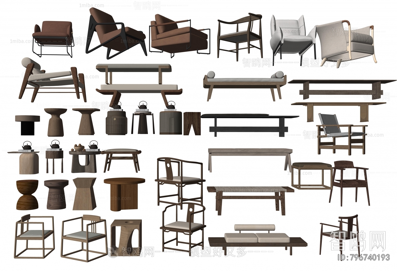 New Chinese Style Lounge Chair