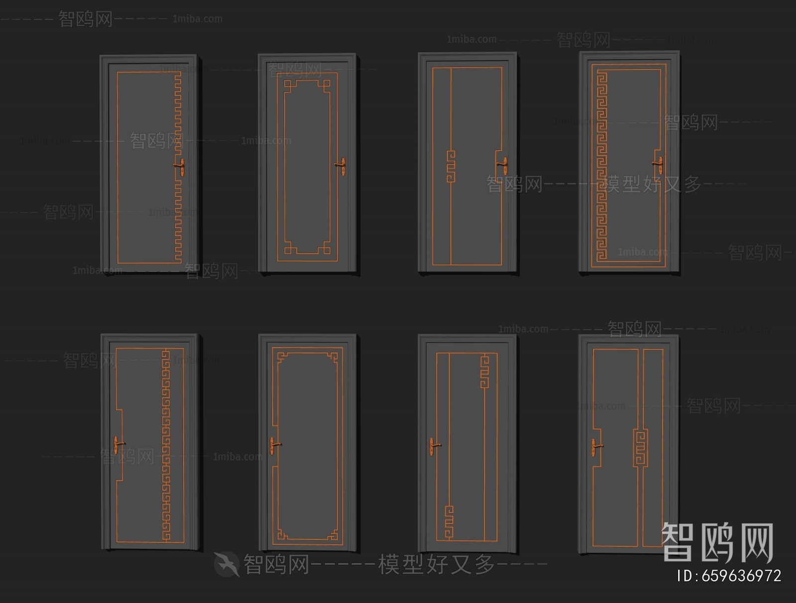 New Chinese Style Single Door