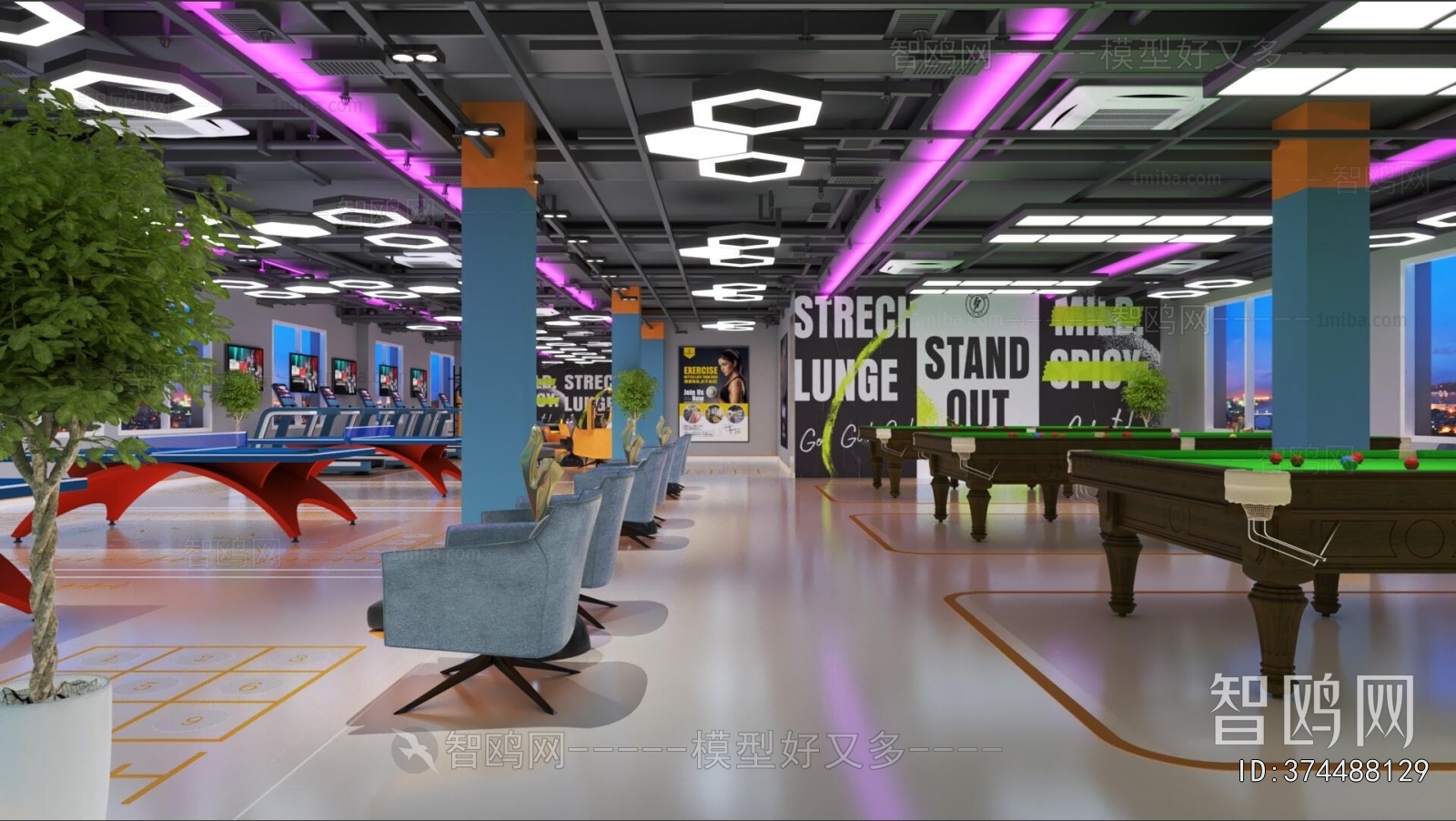 Industrial Style Billiard Room