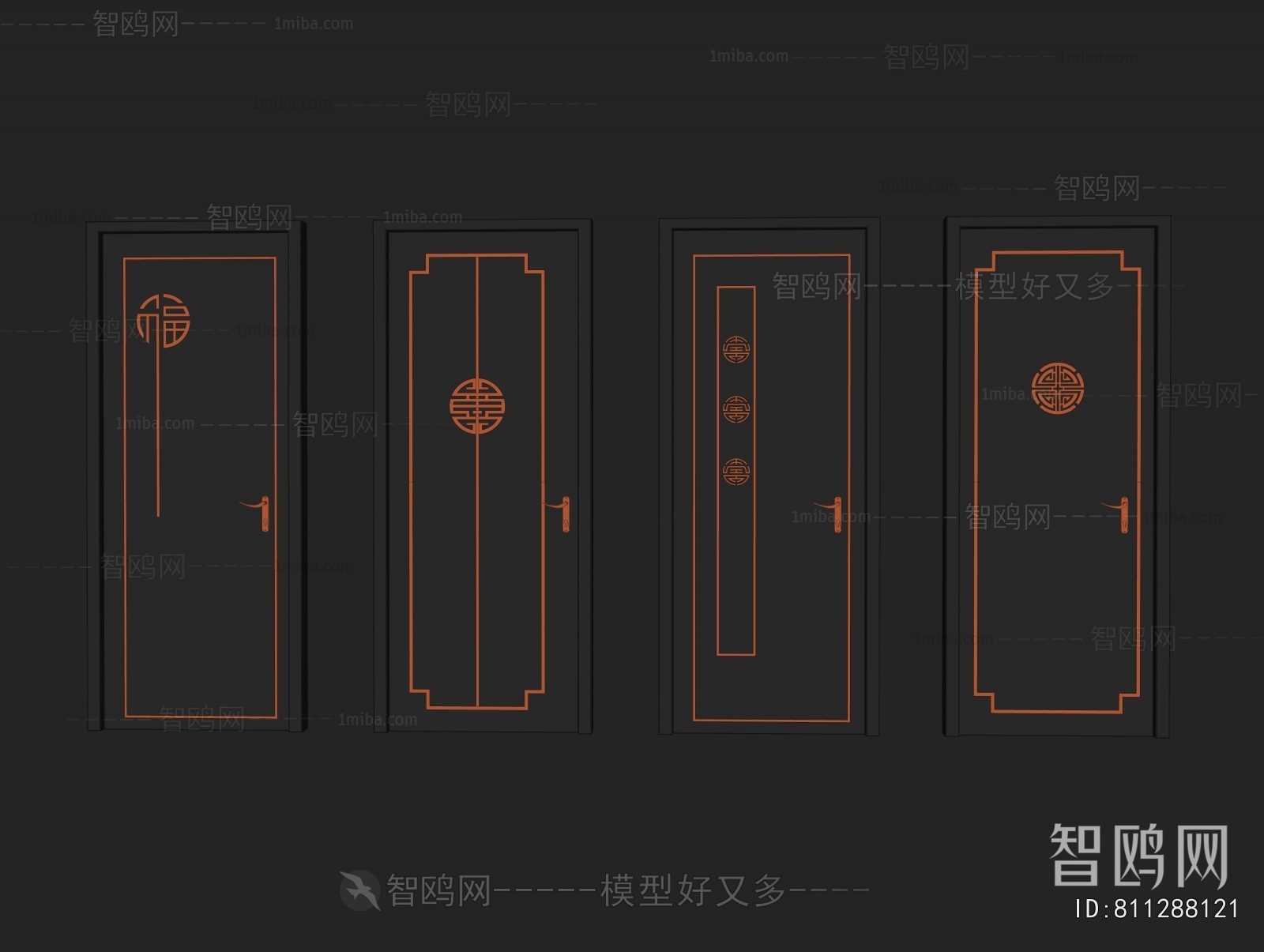 New Chinese Style Single Door