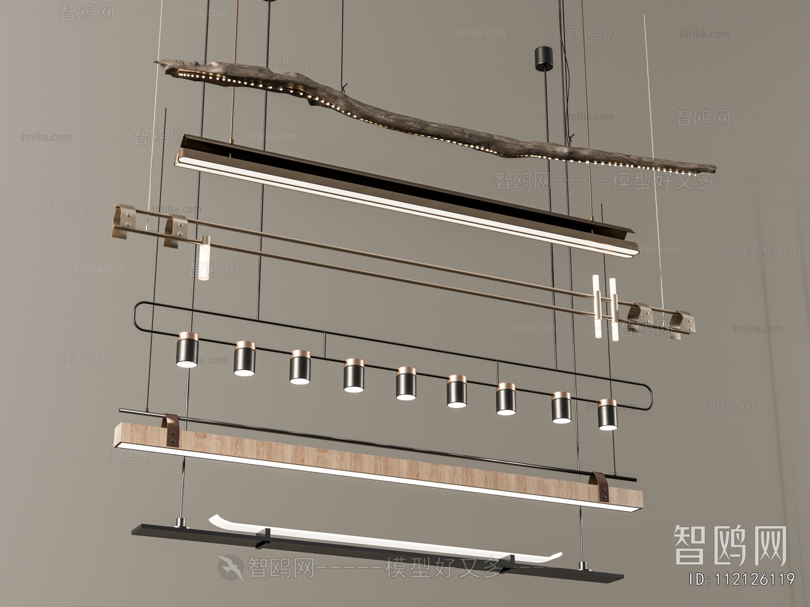 New Chinese Style Long Chandelier