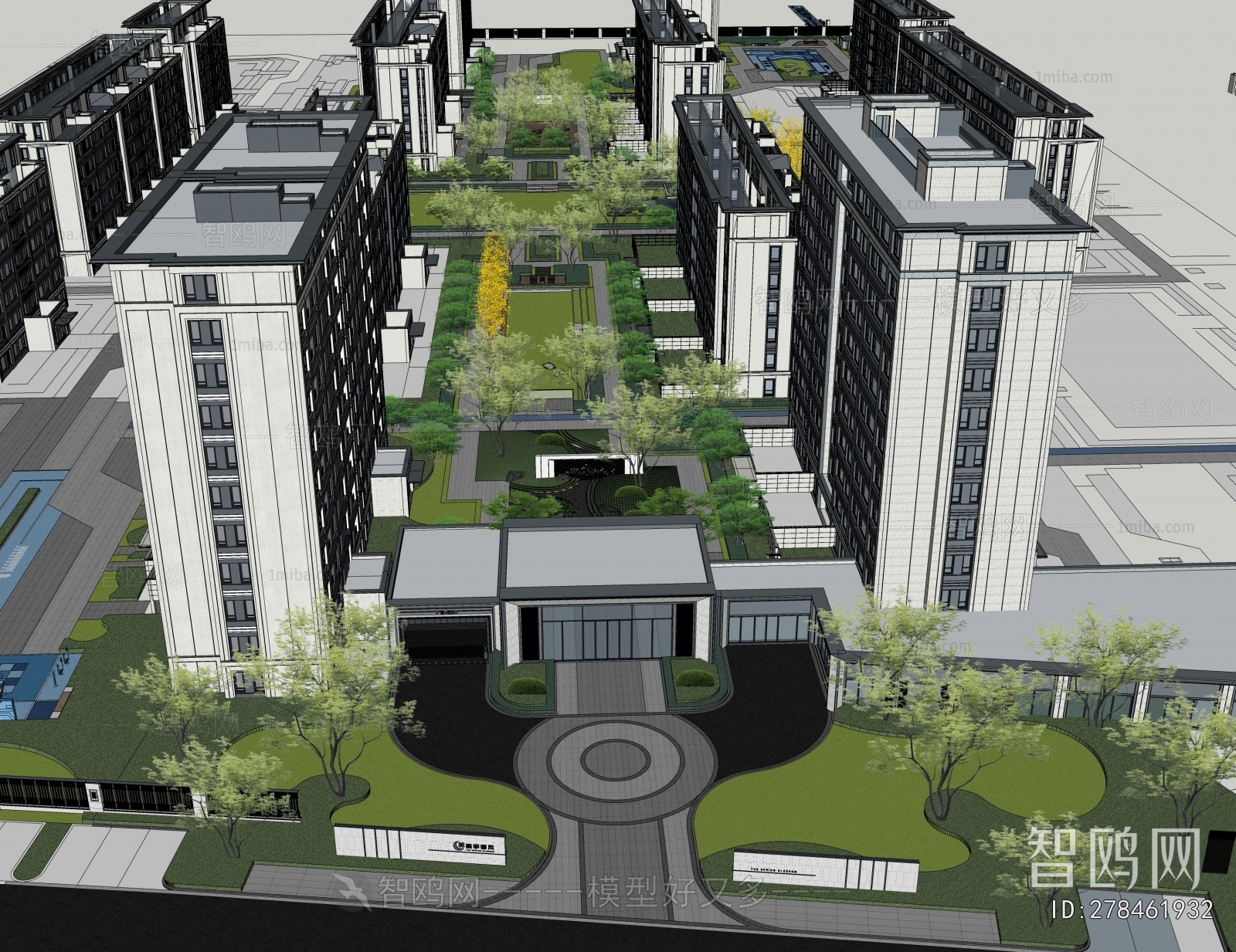 Modern Architectural Bird's-eye View Planning