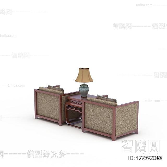 New Chinese Style Single Sofa