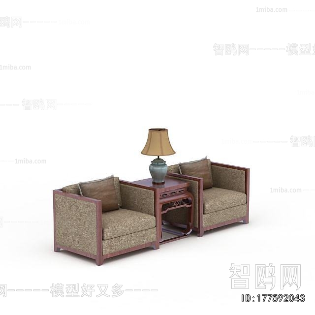 New Chinese Style Single Sofa