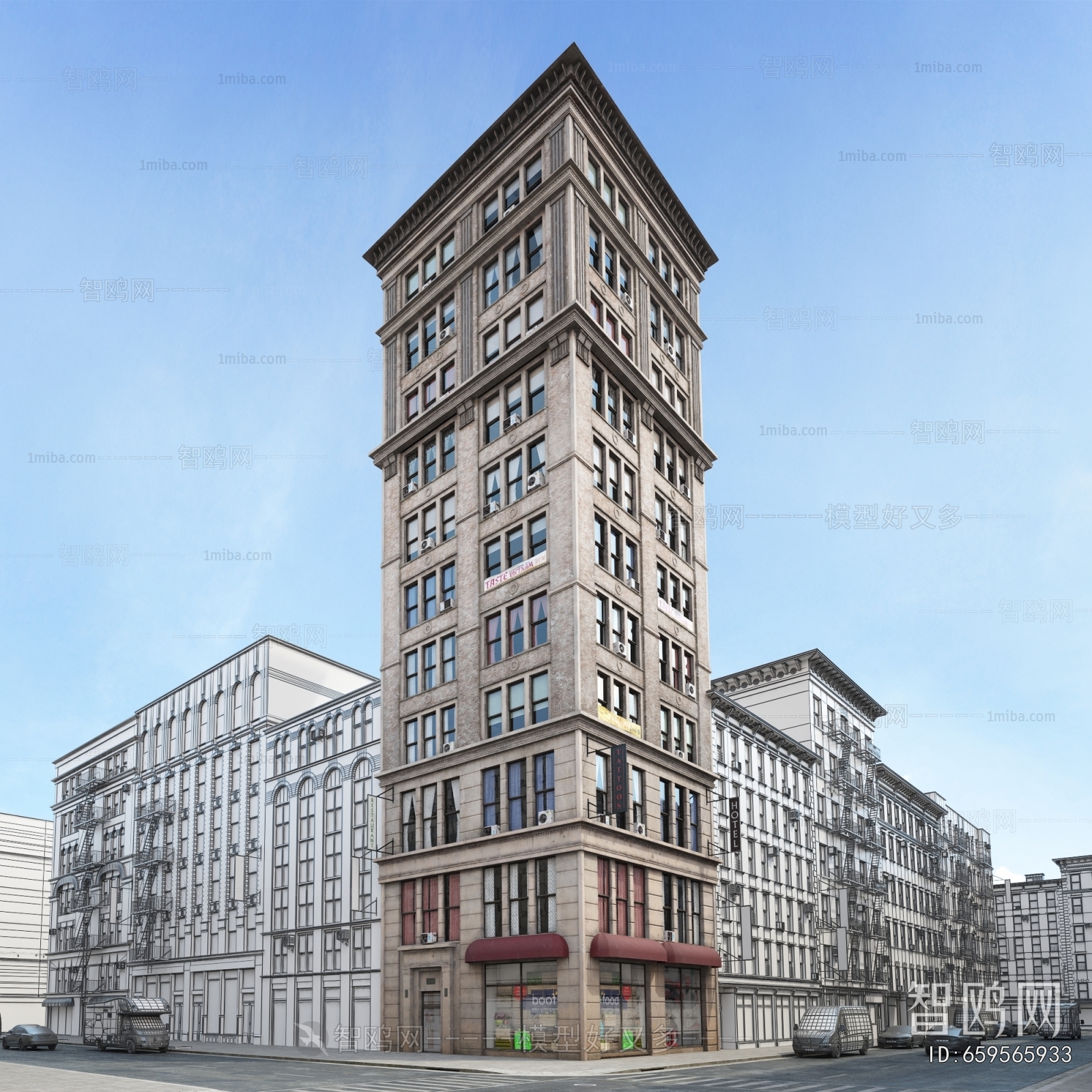 European Style Appearance Of Commercial Building