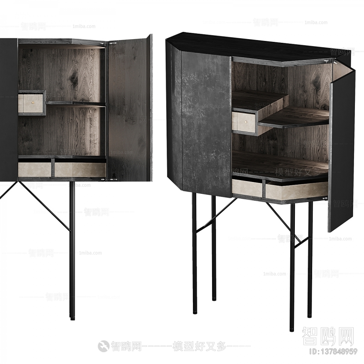 Industrial Style Wine Cabinet