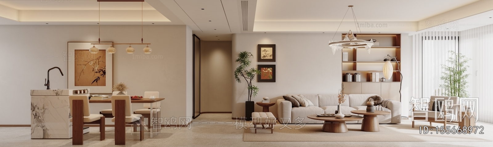 New Chinese Style A Living Room