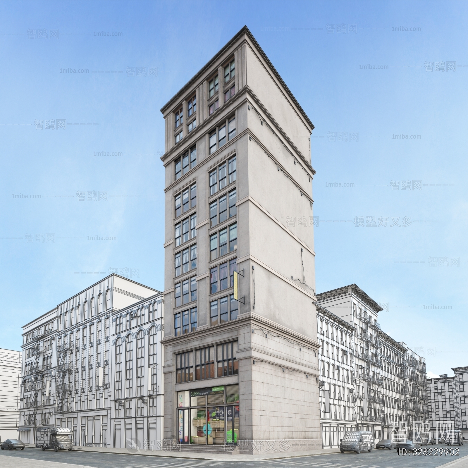 European Style Appearance Of Commercial Building