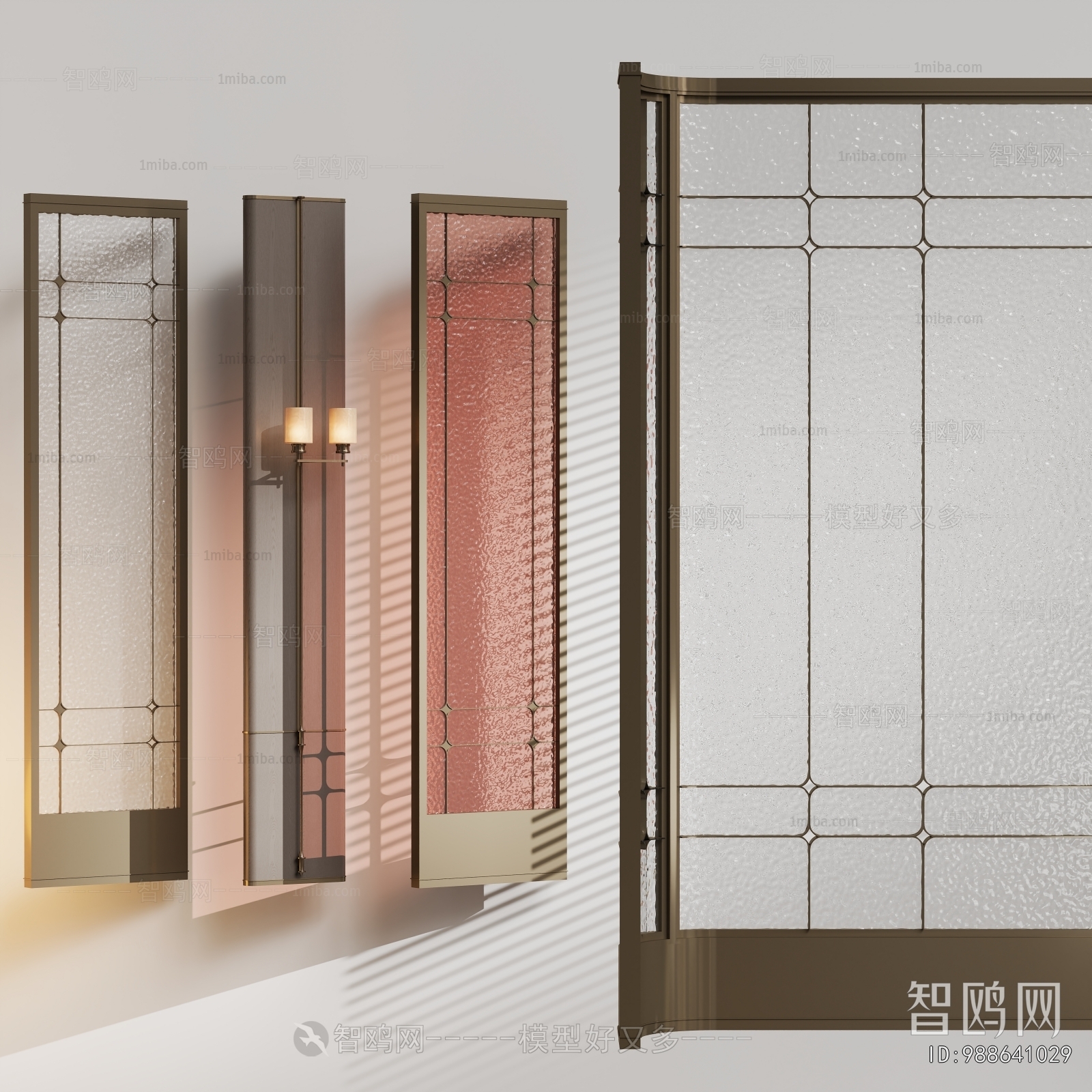 New Chinese Style Glass Screen Partition