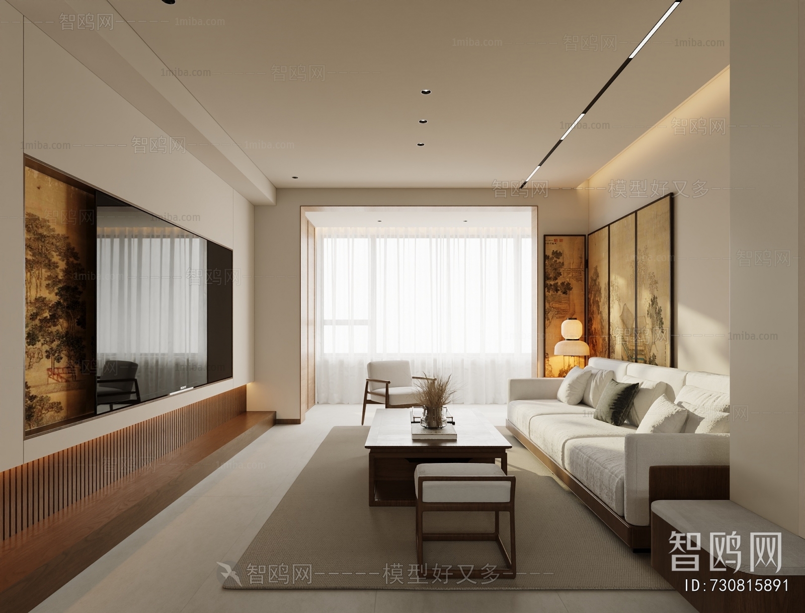 New Chinese Style A Living Room