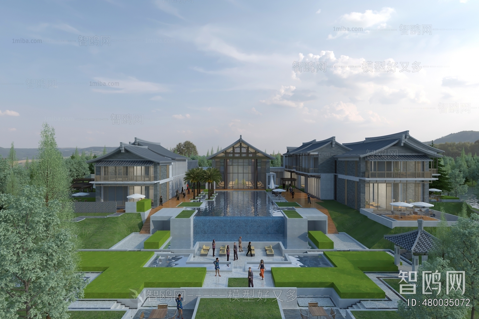 New Chinese Style Appearance Of Commercial Building